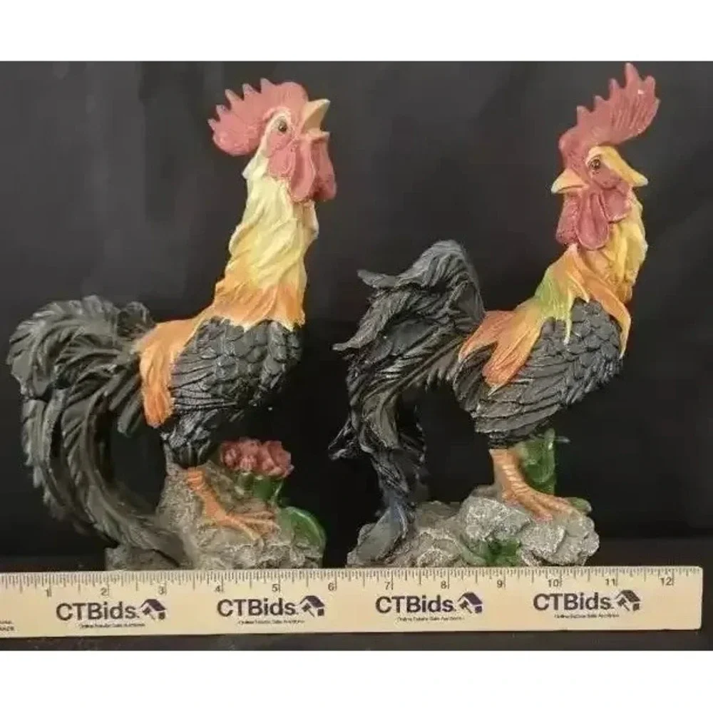 Lot of 5 Resin Roosters